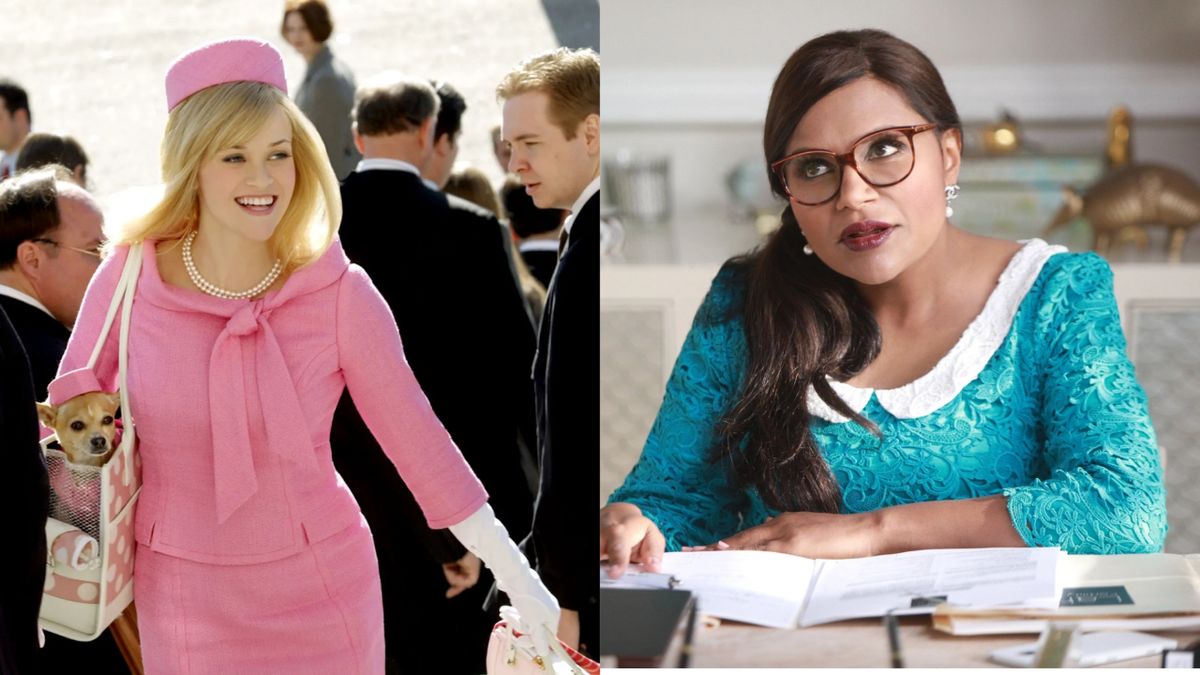 Reese Witherspoon in Legally Blonde and Mindy Kaling in the Mindy Project