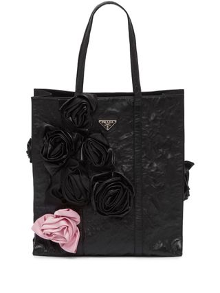 Floral Appliqué Tote Bag