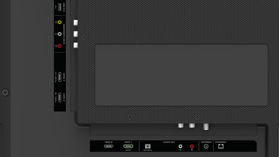 A look at the back panel and ports of the Vizio P-Series Quantum X