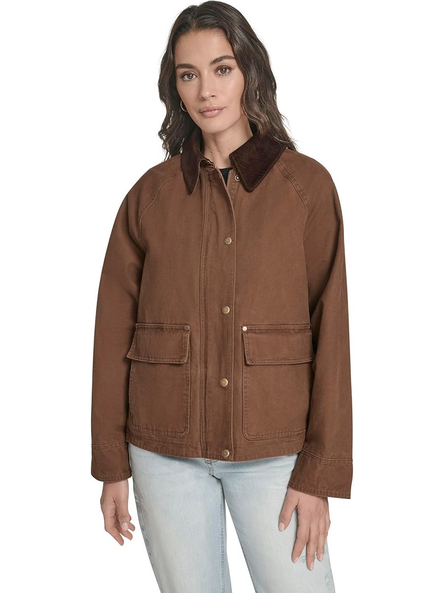 Levi's, Levi's Women's Short Cotton Barn Jacket, Bison, X-Large