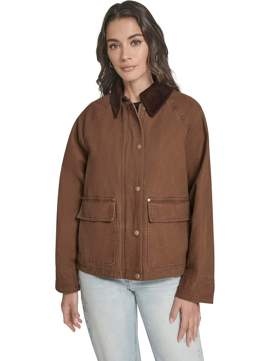 Levi's, Levi's Women's Short Cotton Barn Jacket, Bison, X-Large