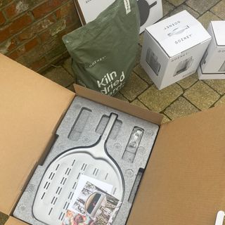 Gozney Roccbox being unboxed during testing at home