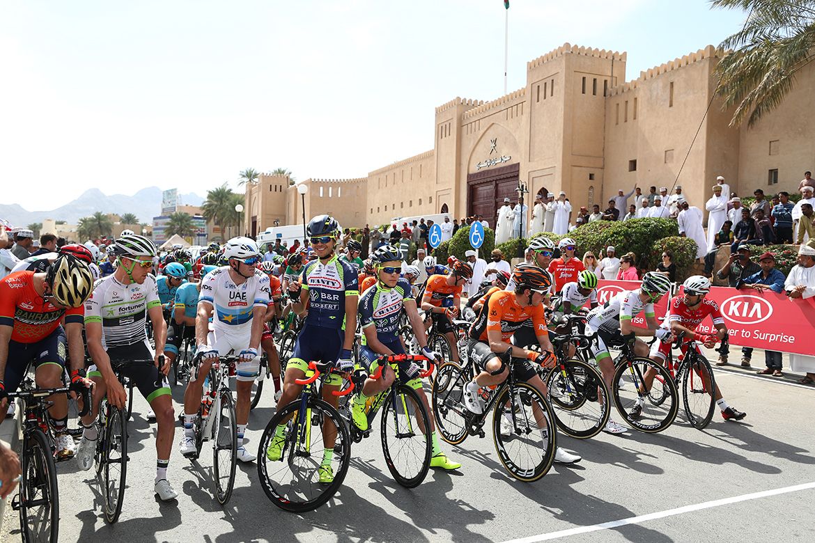 The Tour of Oman peloton.