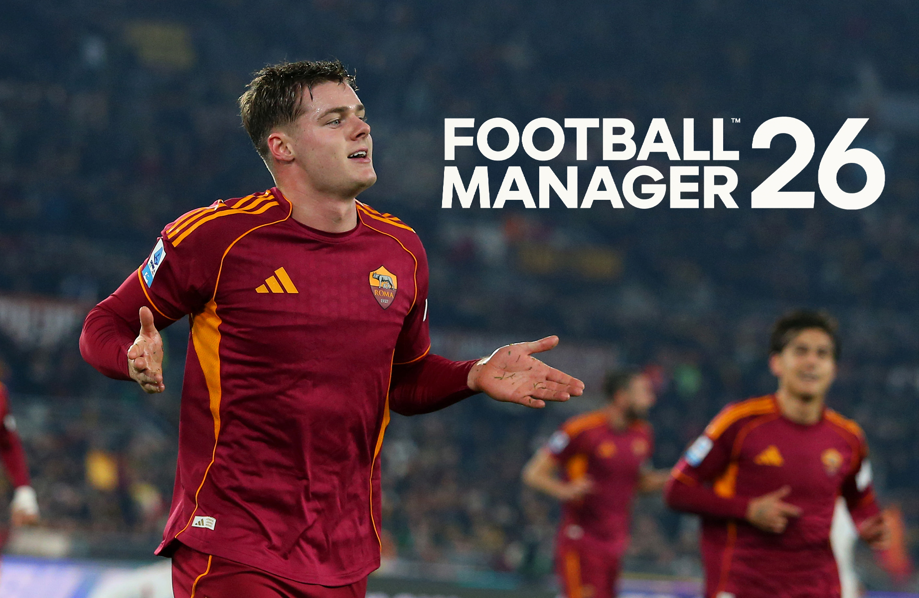 Evan Ferguson of AS Roma celebrates after scoring the team's third goal during the Serie A match between AS Roma and Genoa CFC at Stadio Olimpico on December 29, 2025 in Rome, Italy.