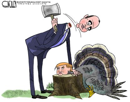 Political Cartoon U.S. Adam Schiff Trump Turkey impeachment