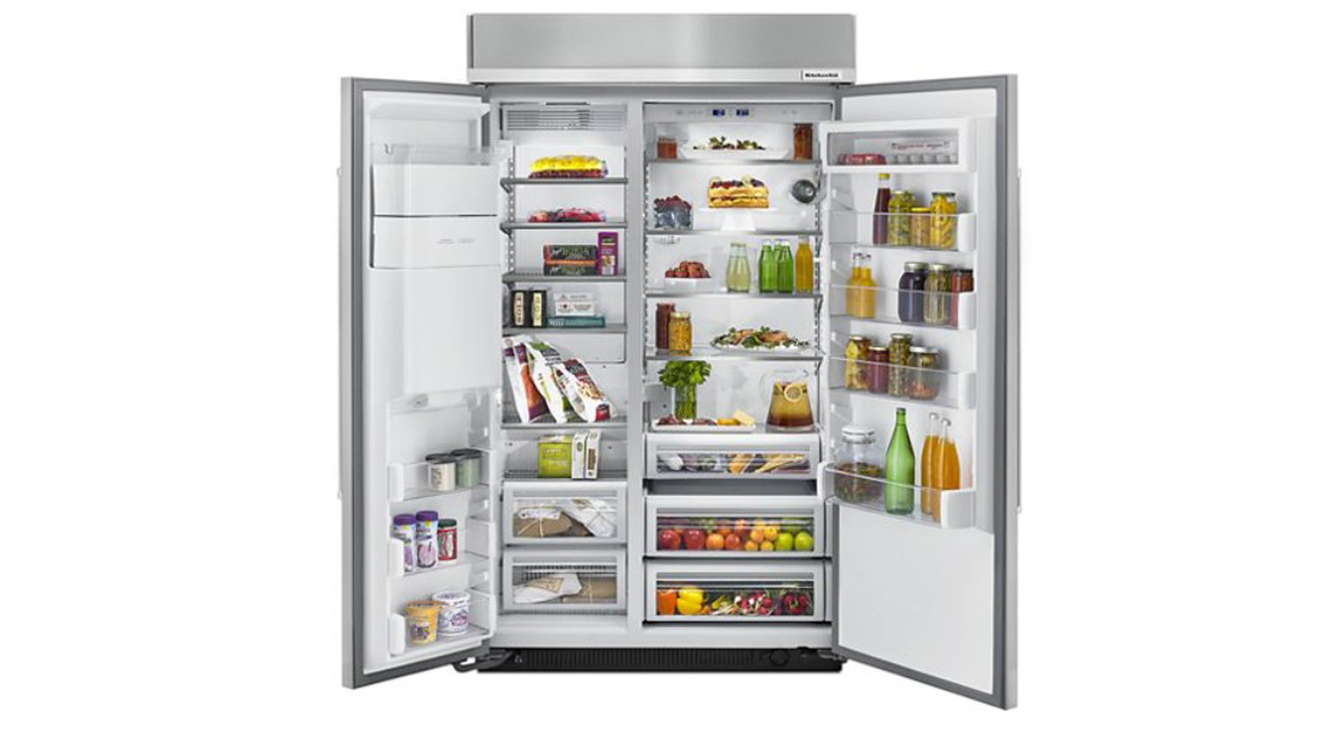 KitchenAid KBSD608ESS review: image of open fridge with groceries