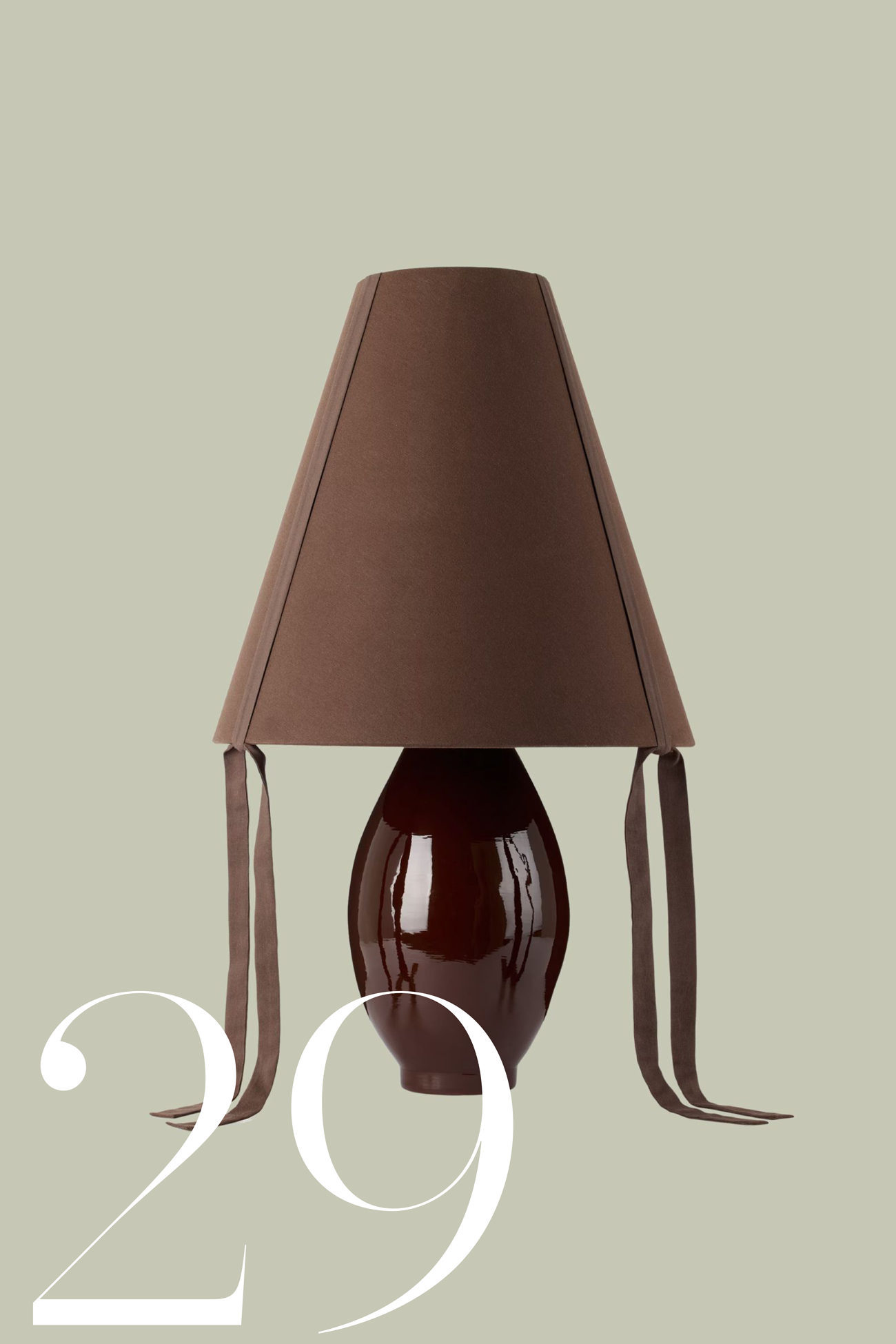 Los Objetos Decorativos, Brown Ceramic Large Lamp