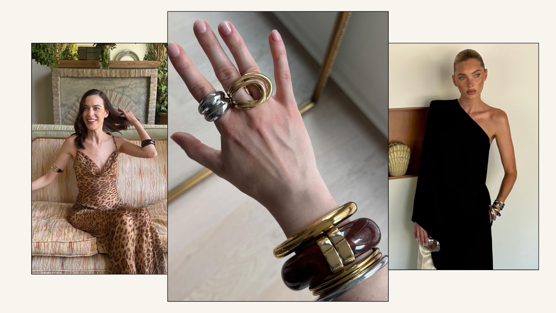 Alexa Chung, Elsa Hosk and influencer @trendingwithtinsley wear bangles