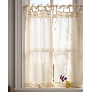 Lena Sheer Woven Café Curtains, Set of 2