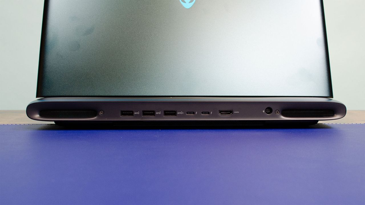 An Alienware Area-51 16 laptop on a desk