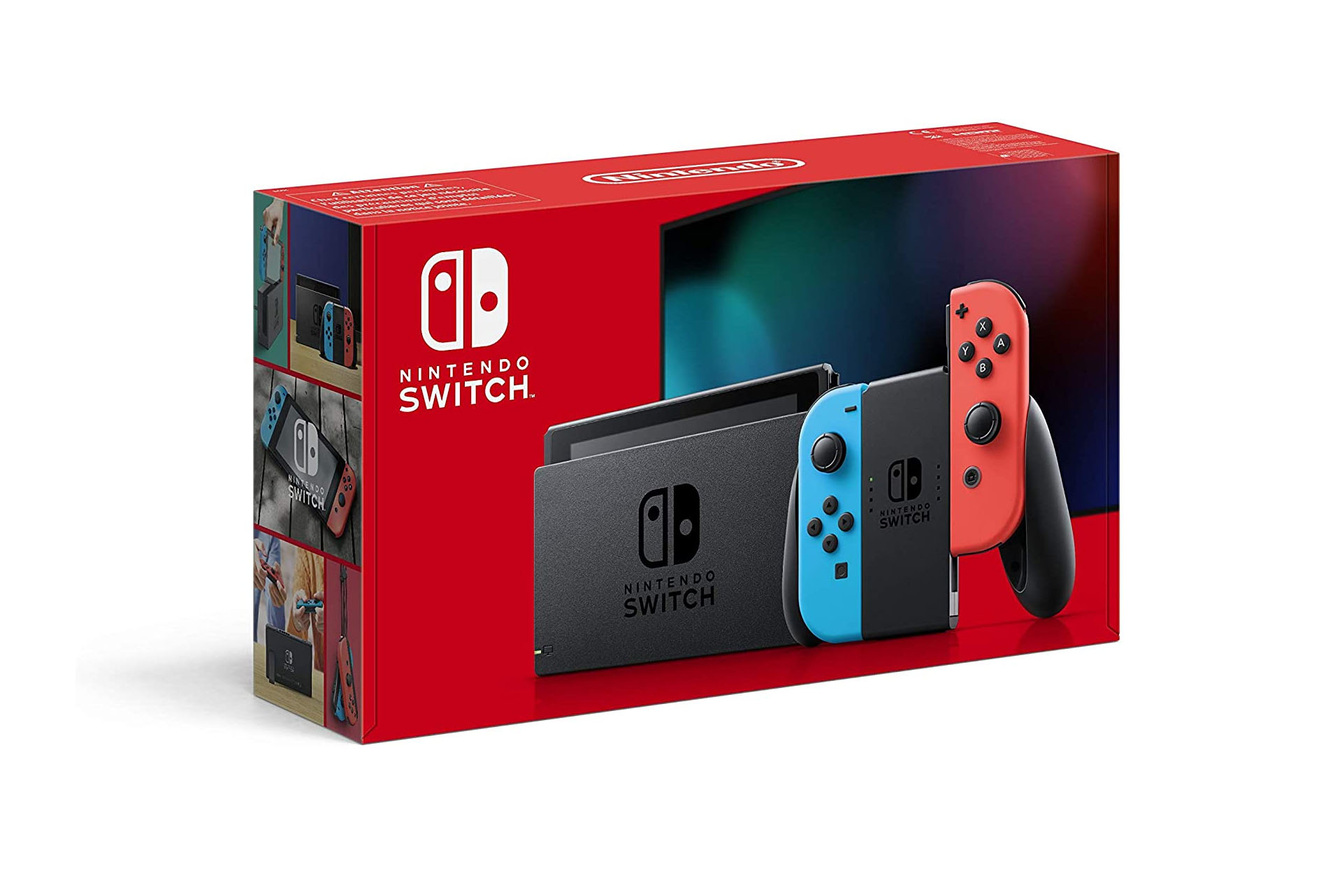 A product shot of the Nintendo Switch console on a white background