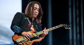 Jake Kiszka plays his '61 SG live onstage during Tons of Rock 2025