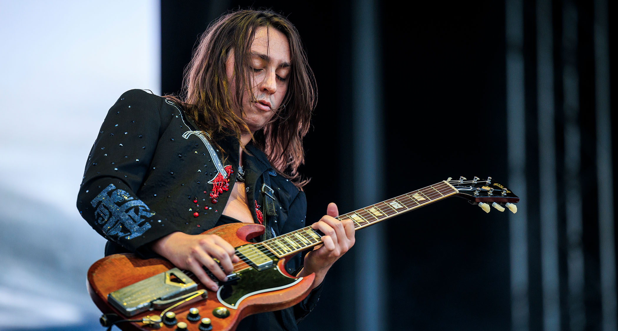 Jake Kiszka plays his '61 SG live onstage during Tons of Rock 2025