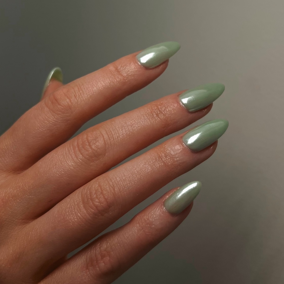 Green glazed nails