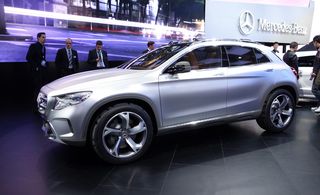 Mercedes Concept GLA car in silver on display at a show