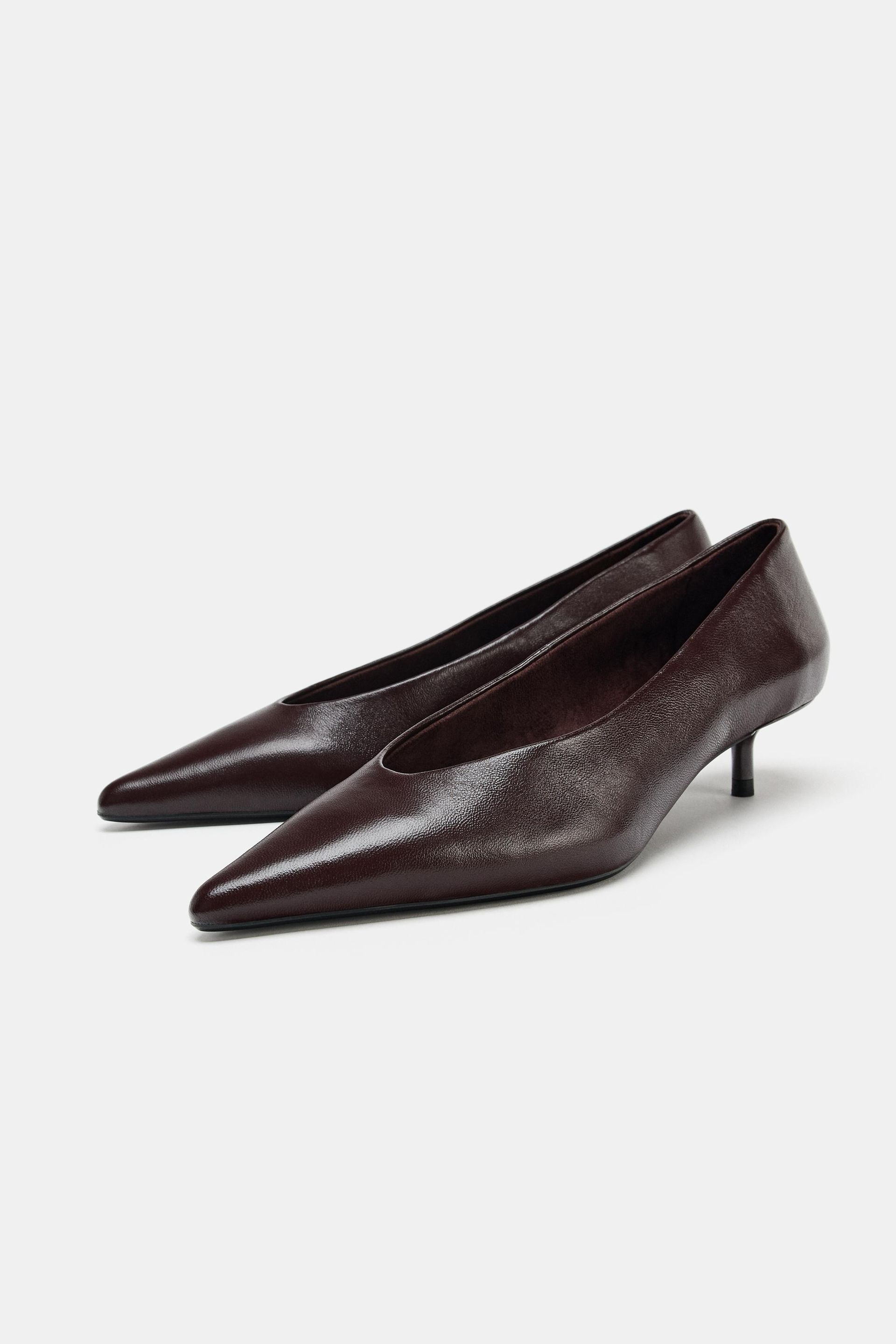 Leather Kitten Heel Shoes