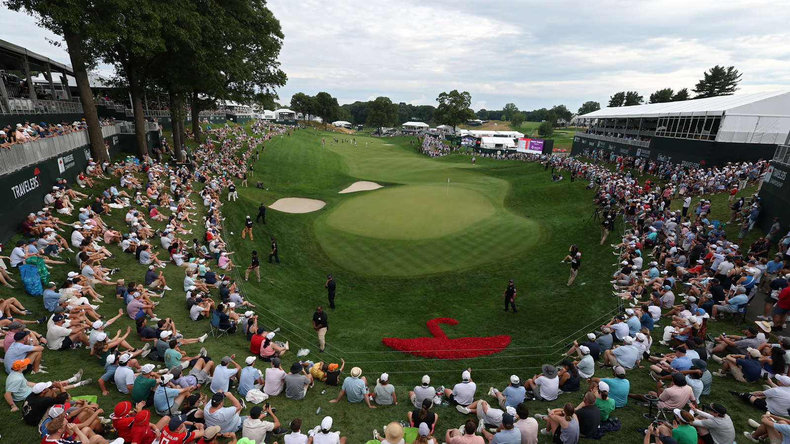 A general view of the 18th hole at TPC River Highlands