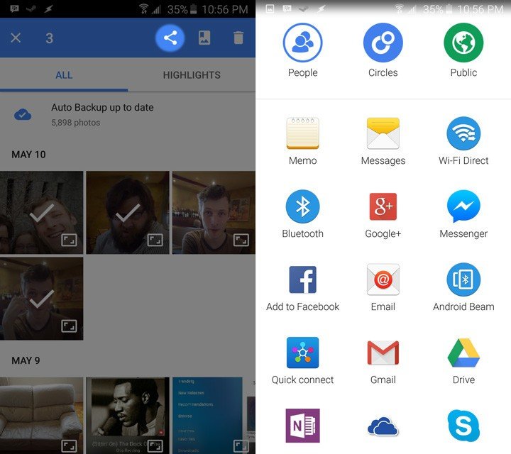 Sharing photos with the Samsung Galaxy S6