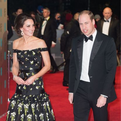 Prince William and Kate Middleton walk the red carpet at the BAFTAs in 2017