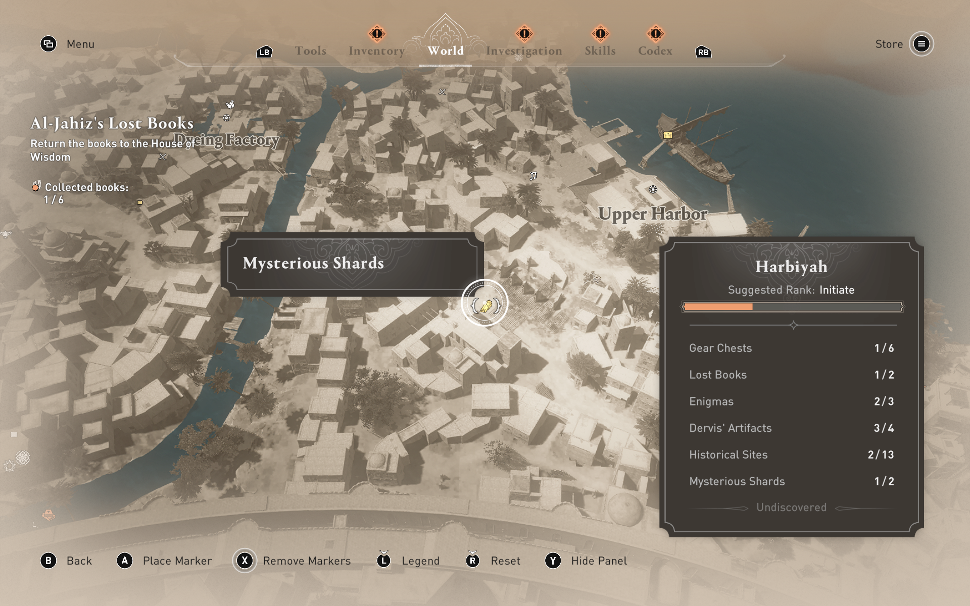 A map of Baghdad showing mysterious shard locations in assassin's creed mirage