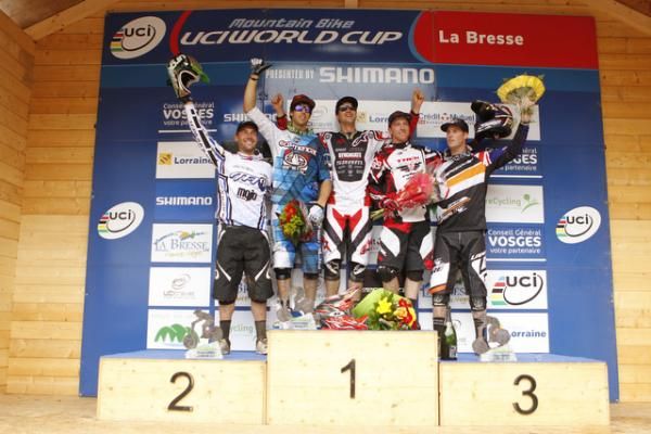 Men's podium: Barel, Atherton, Minnaar, Gwin, Cole