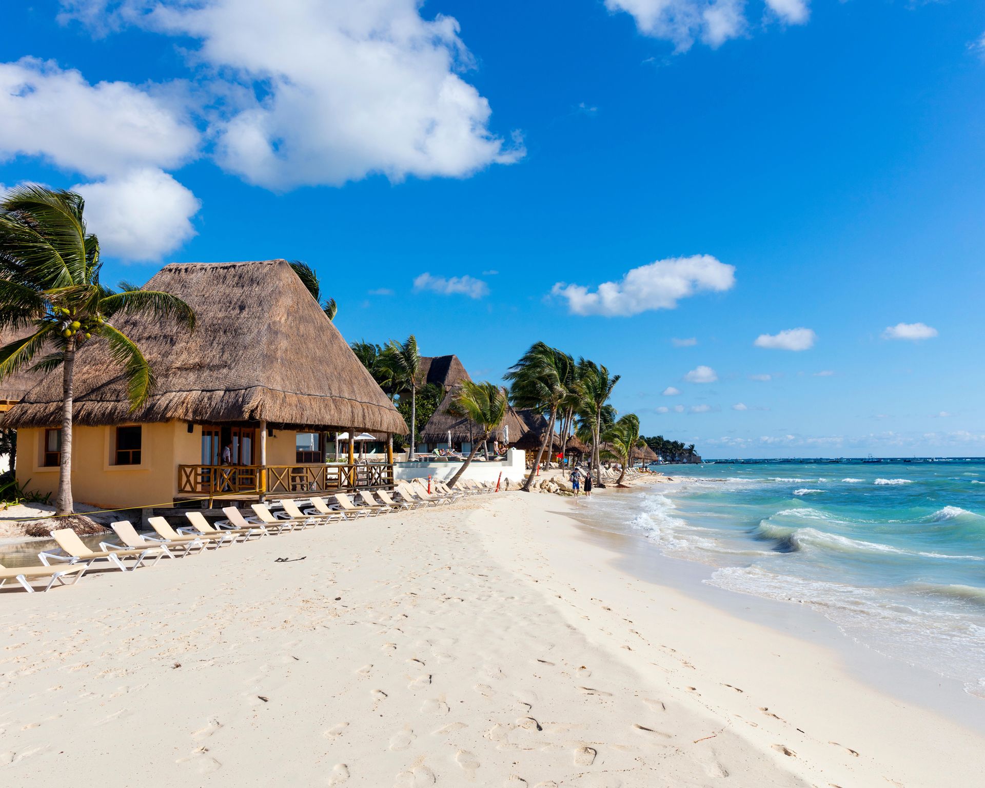 White sand beach in Playa del Carmen, Riviera Maya, Mexico