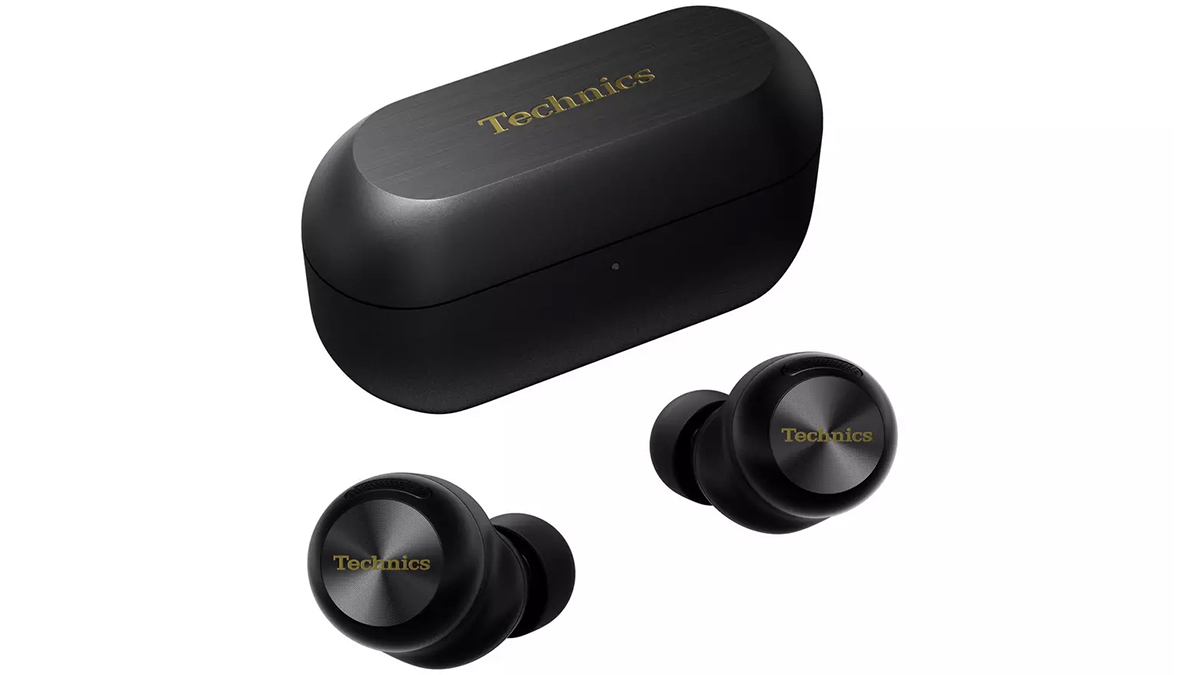 Technics EAH-AZ100 wireless earbuds in black, with case