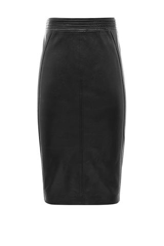 Claudette Fabric Back Leather Skirt, £189