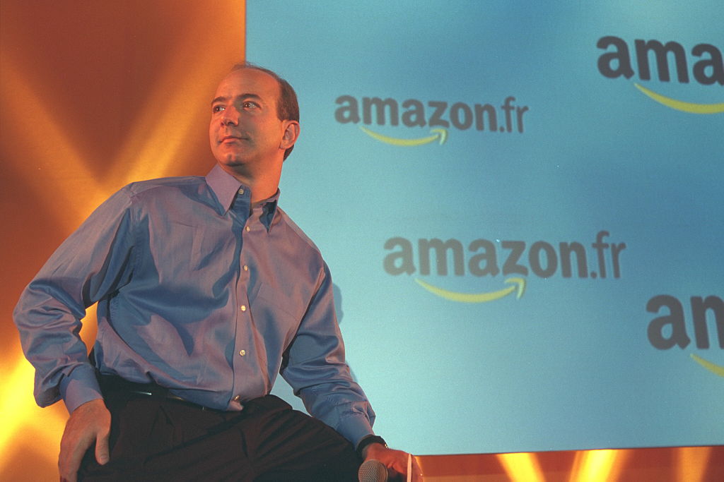 Jeff Bezos at the Amazon presentation in Paris for the launch of the site in France
