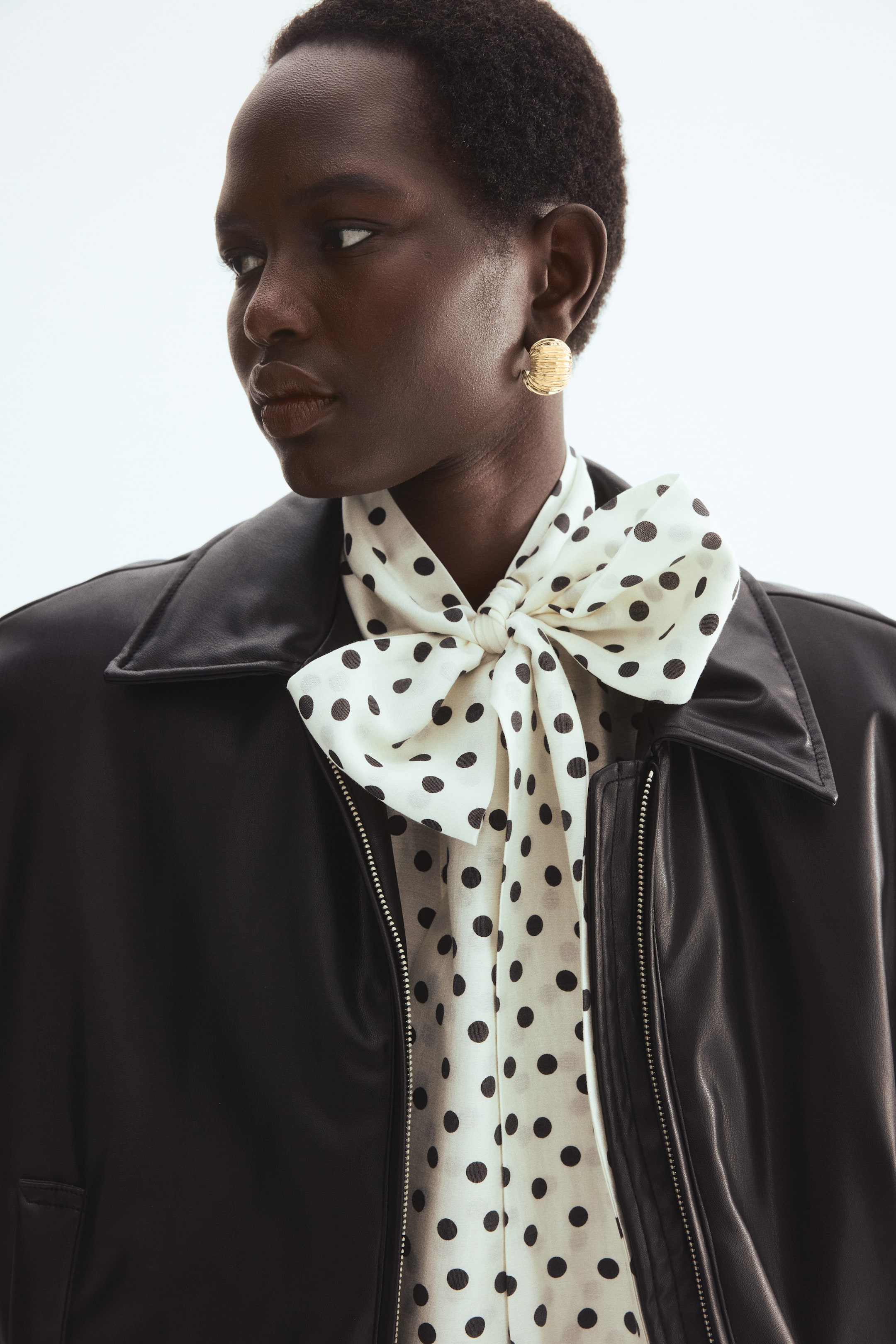 Tie-Neck Chiffon Blouse - Burgundy