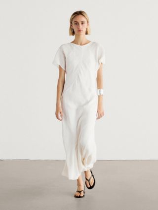 Massimo Dutti Short Sleeve Linen Dress