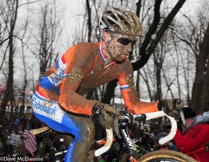 Lars van der Haar covered with Louisville mud