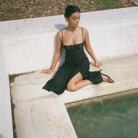 Woman by the pool