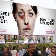 Women's Aid and Ocean Outdoor created a PSA that shows how to help stop domestic violence