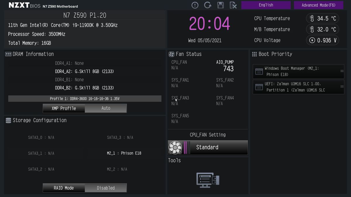 NZXT N7 Z590