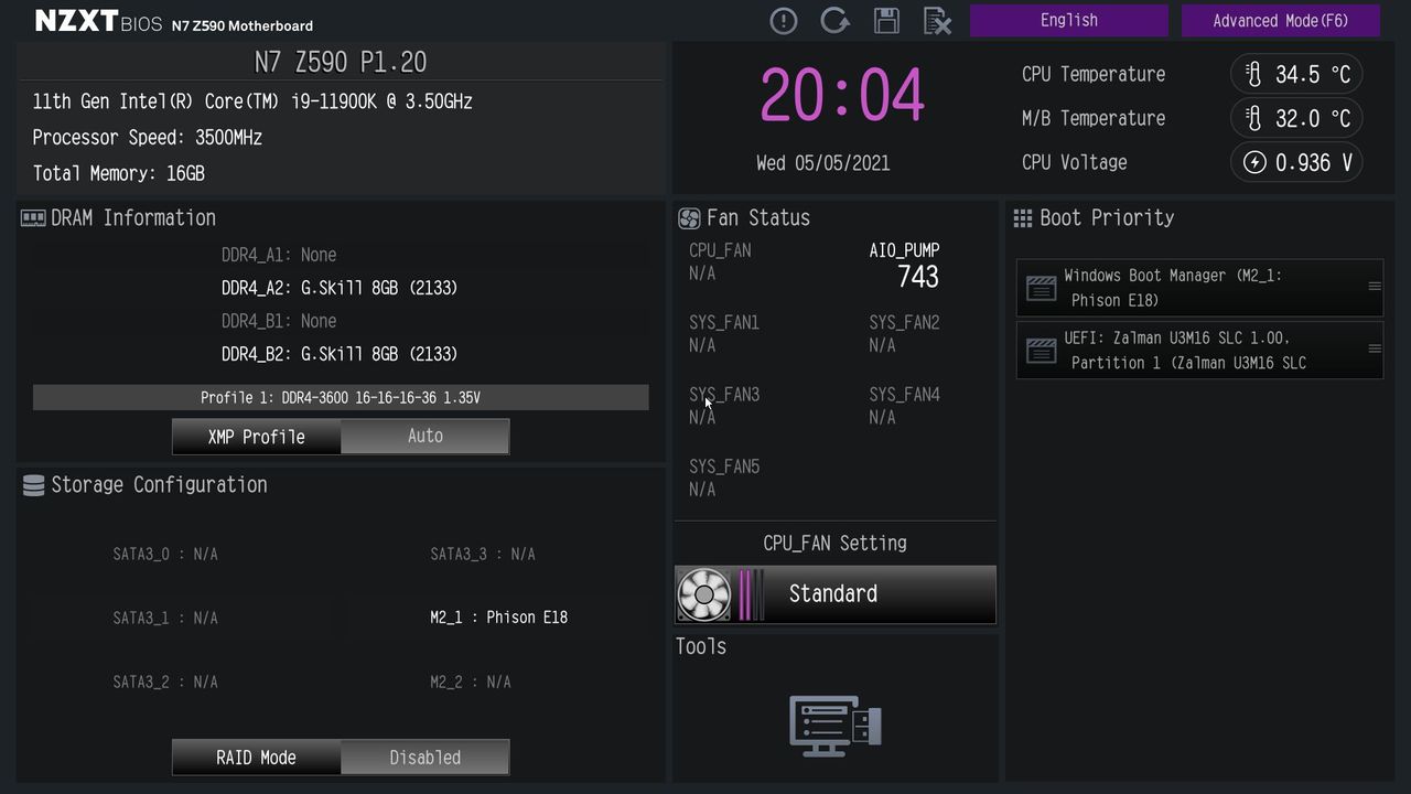 NZXT N7 Z590