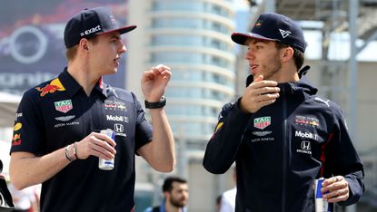 Red Bull Racing drivers Max Verstappen and Pierre Gasly
