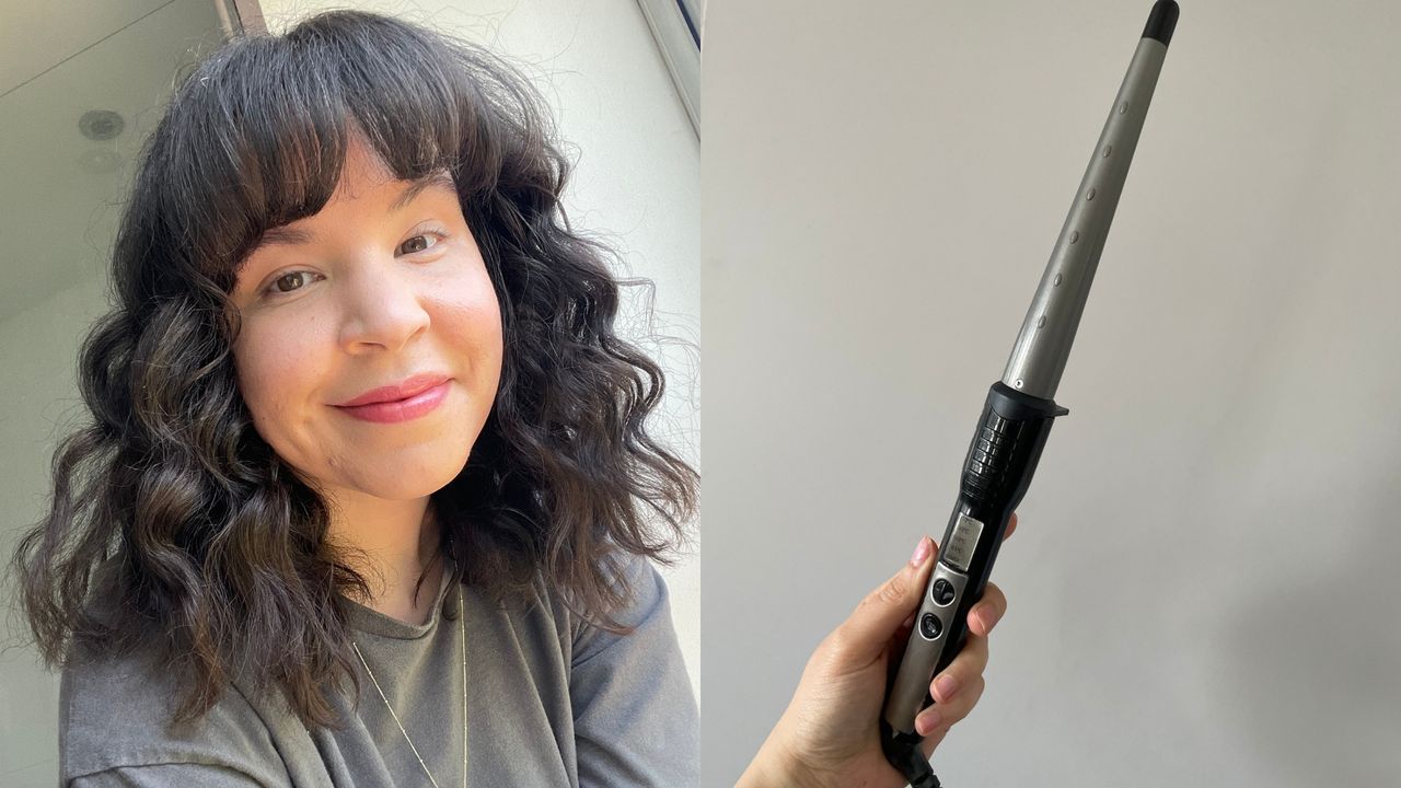 Picture of Mica and Mica holding the BaByliss Curling Wand Pro