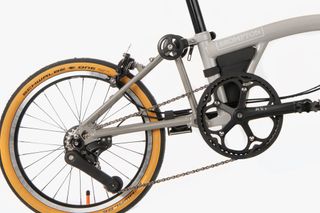 Image shows detail of Brompton CHPT3 v4 folding bike