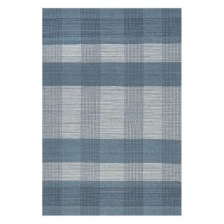 Oregon Plaid Wool Rug | Blue