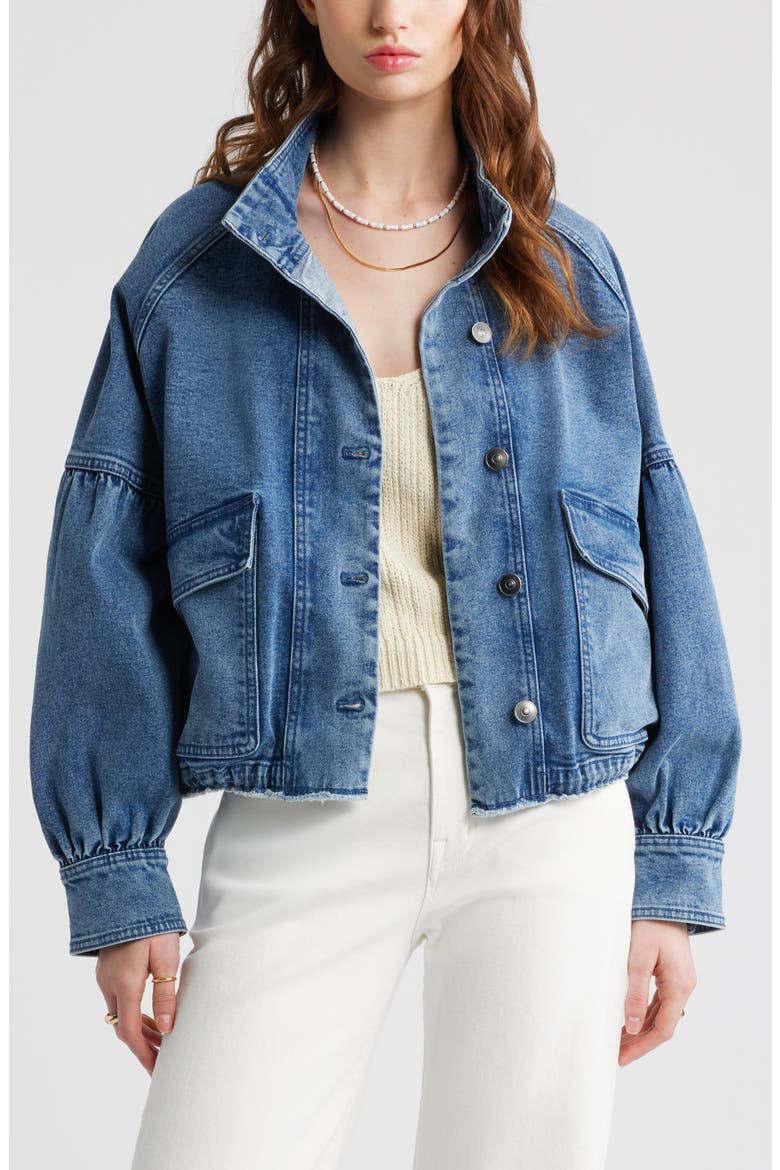 Blouson Sleeve Denim Jacket