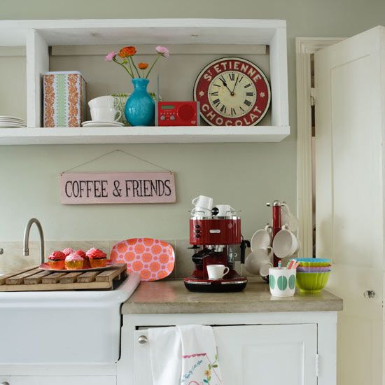 Cream country kitchen with red accessories, Kitchen decorating, housetohome.co.uk