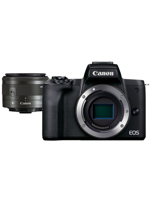 Refurbished - Canon EOS M50 Mark II Mirrorless Camera, Black + EF-M 15-45mm F/3.5-6.3 IS STM Lens, Graphite