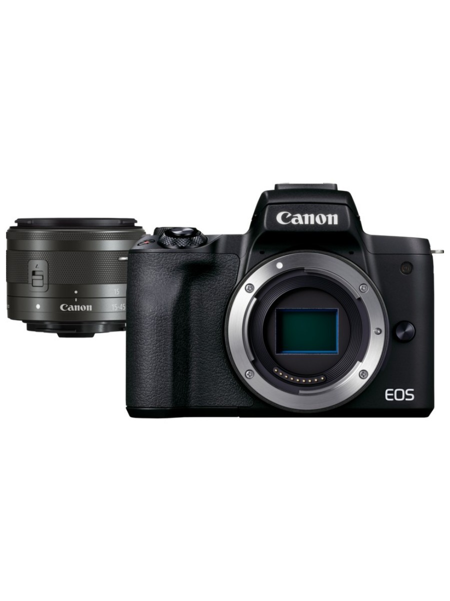 Refurbished - Canon Eos M50 Mark Ii Mirrorless Camera, Black + Ef-M 15-45mm F/3.5-6.3 Is Stm Lens, Graphite