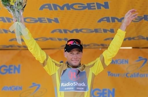 Race leader Chris Horner (RadioShack) atop the podium