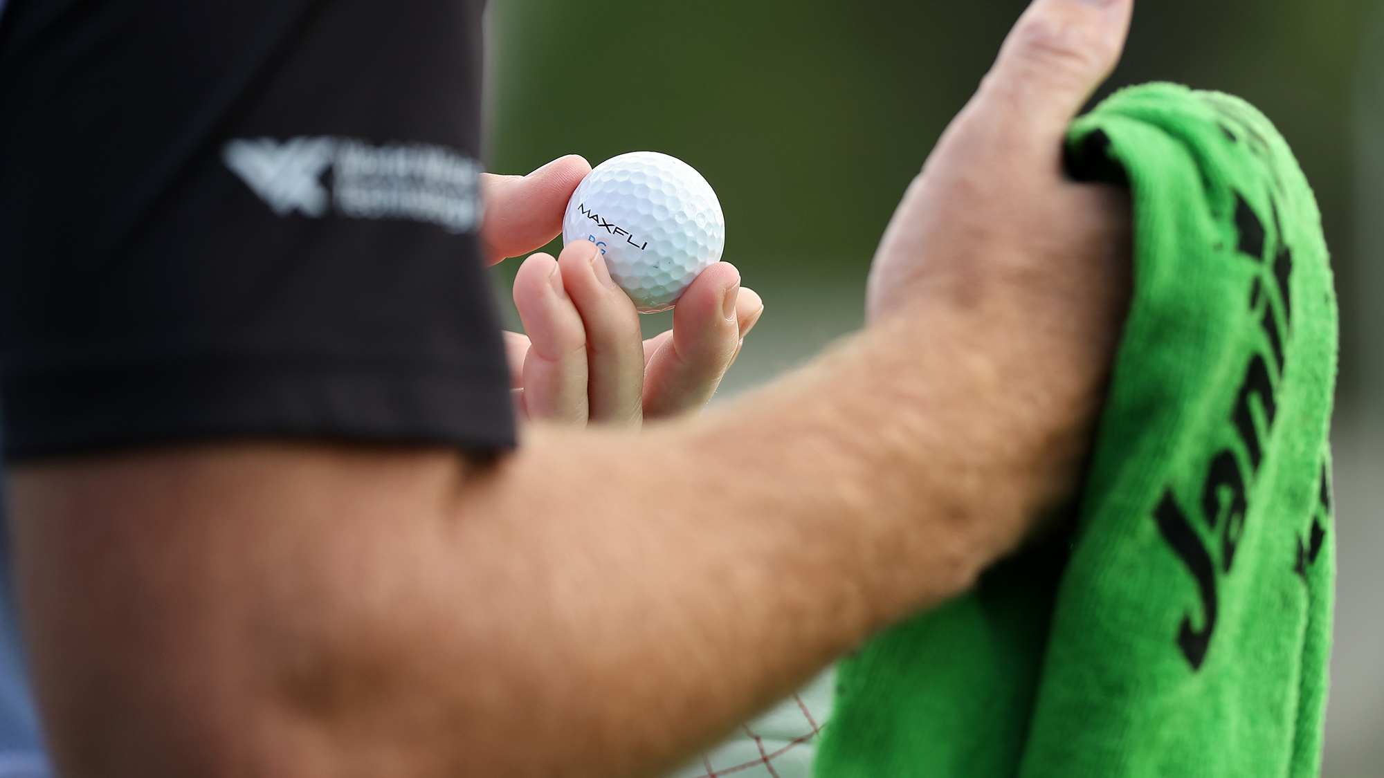HOUSTON, TEXAS - MARCH 26: A detail view of the ball used by Ben Griffin of the United States during the first round of the Texas Children's Houston Open 2026 at Memorial Park Golf Course on March 26, 2026 in Houston, Texas. (Photo by Mike Mulholland/Getty Images)