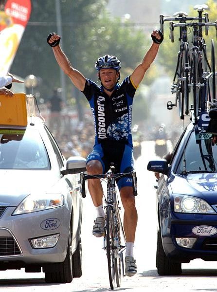 Jason McCartney (Discovery Channel) celebrates hard-fought victory