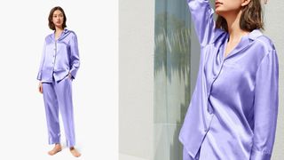 Mommesilk Classic Silk Pyjamas in Lilac
