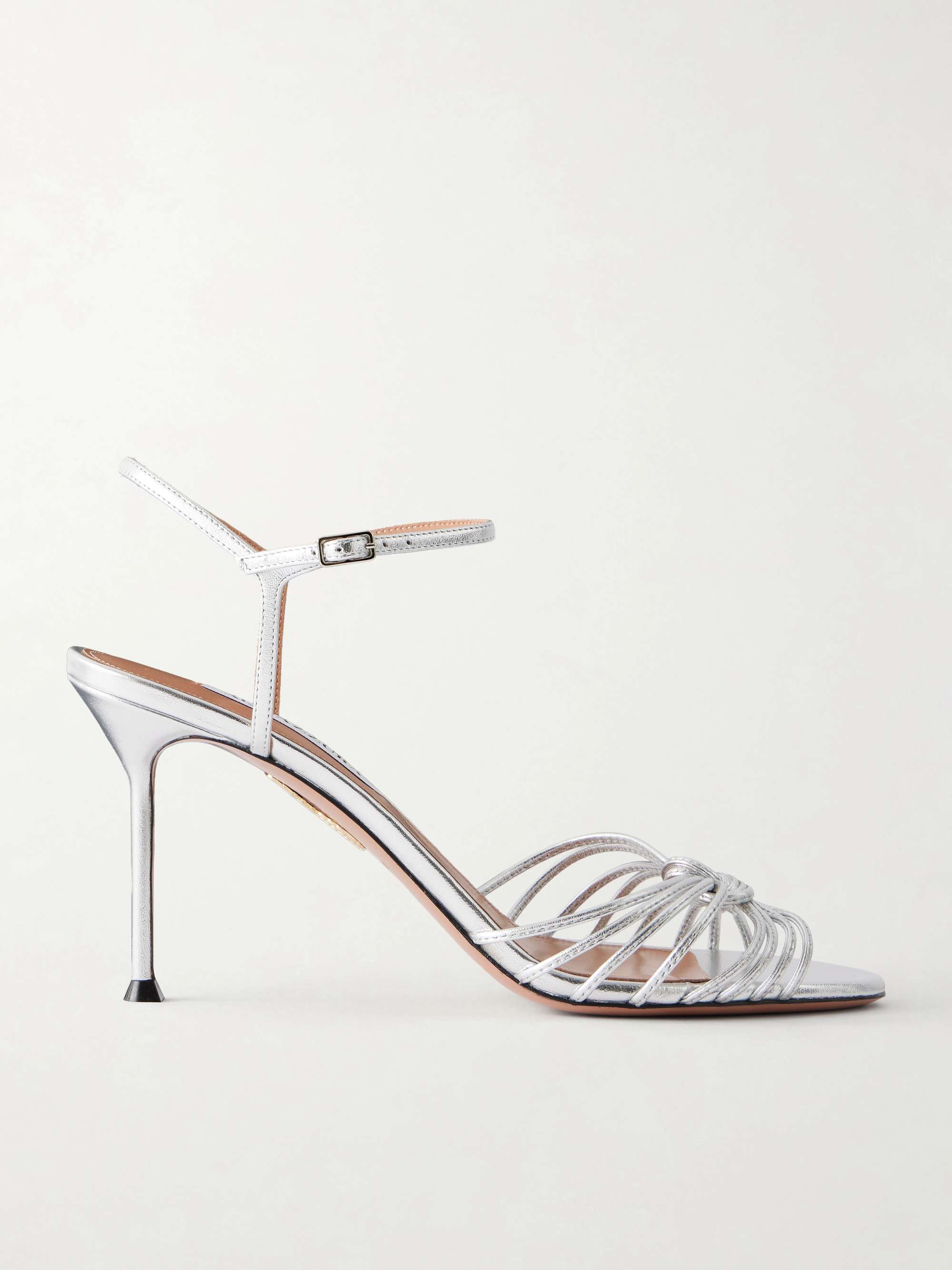 Serenity 85 Knotted Metallic Leather Sandals