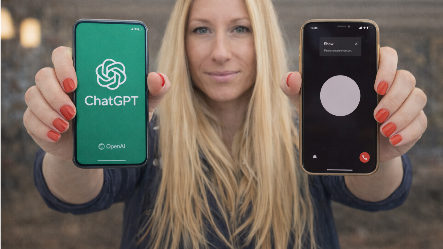 Amanda Caswell holding two phones